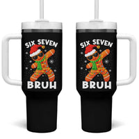 67 Christmas Six Seven Bruh Gingerbread Tumbler With Handle Funny Six Seven Meme Boys - Wonder Print Shop