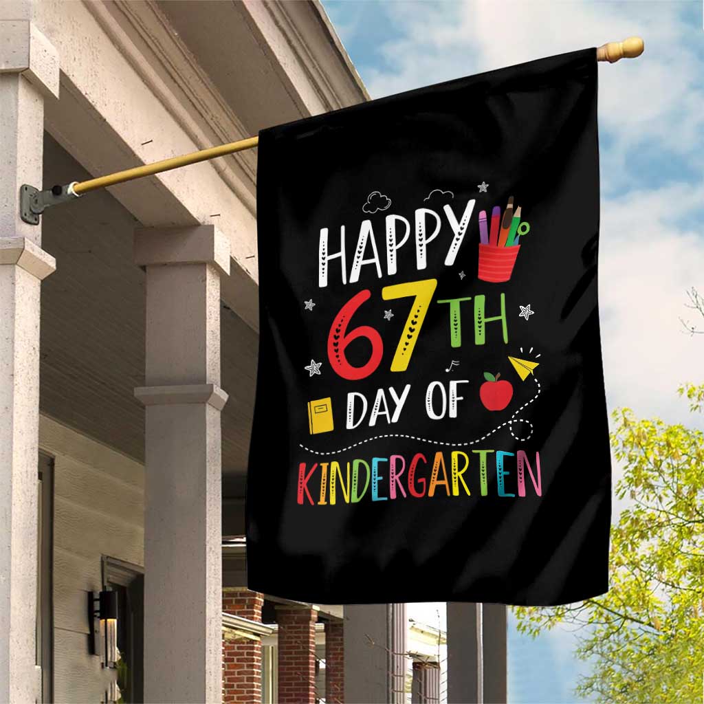 67 Days Of Kindergarten Garden Flag Happy 67th Day Of School Teachers Student Meme - Wonder Print Shop