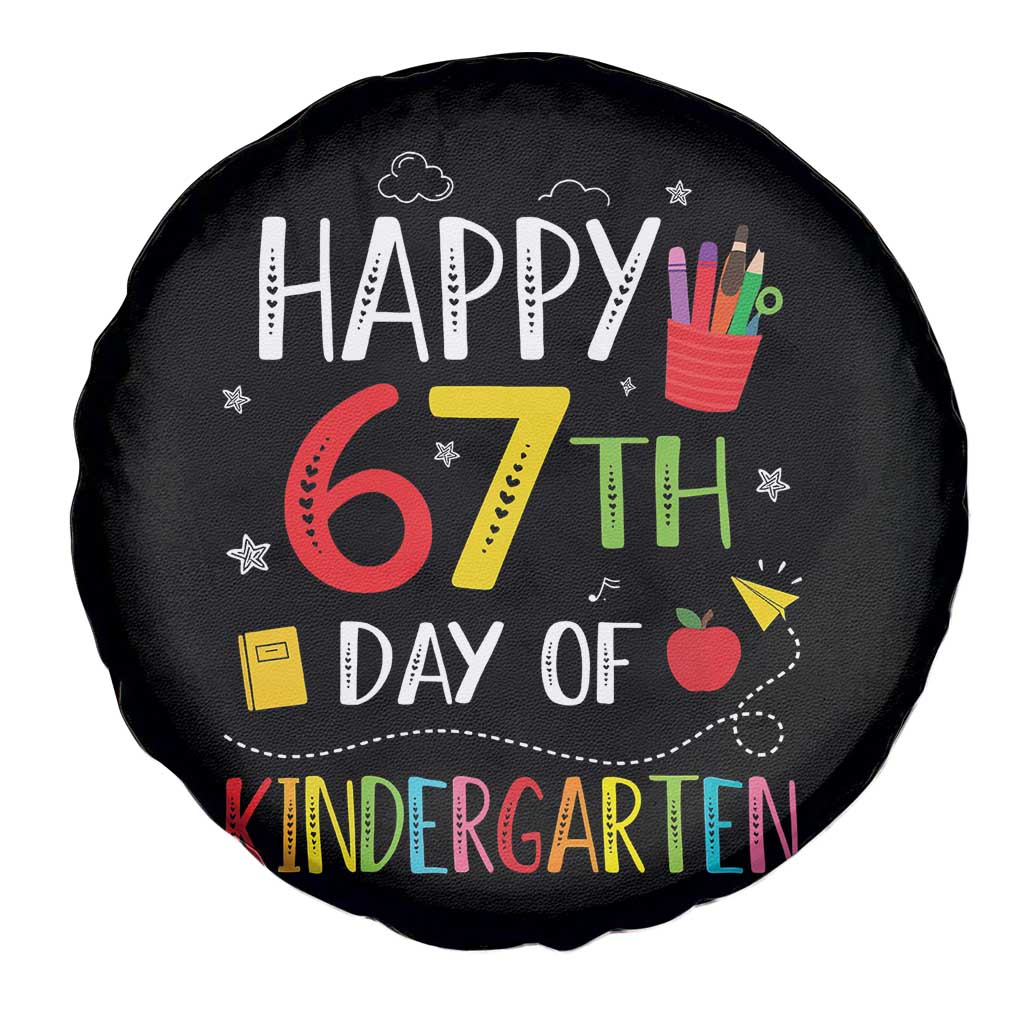 67 Days Of Kindergarten Spare Tire Cover Happy 67th Day Of School Teachers Student Meme - Wonder Print Shop