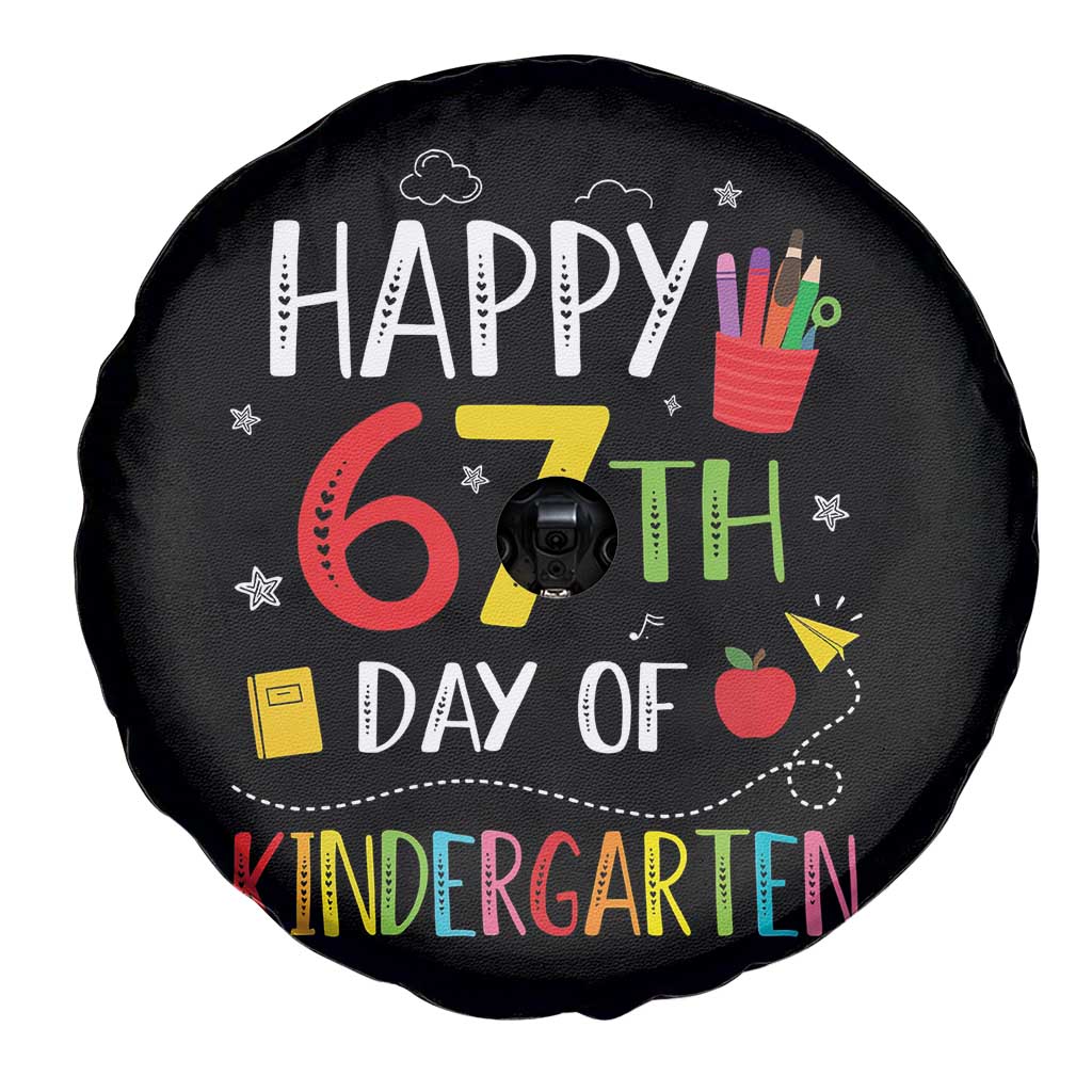67 Days Of Kindergarten Spare Tire Cover Happy 67th Day Of School Teachers Student Meme - Wonder Print Shop