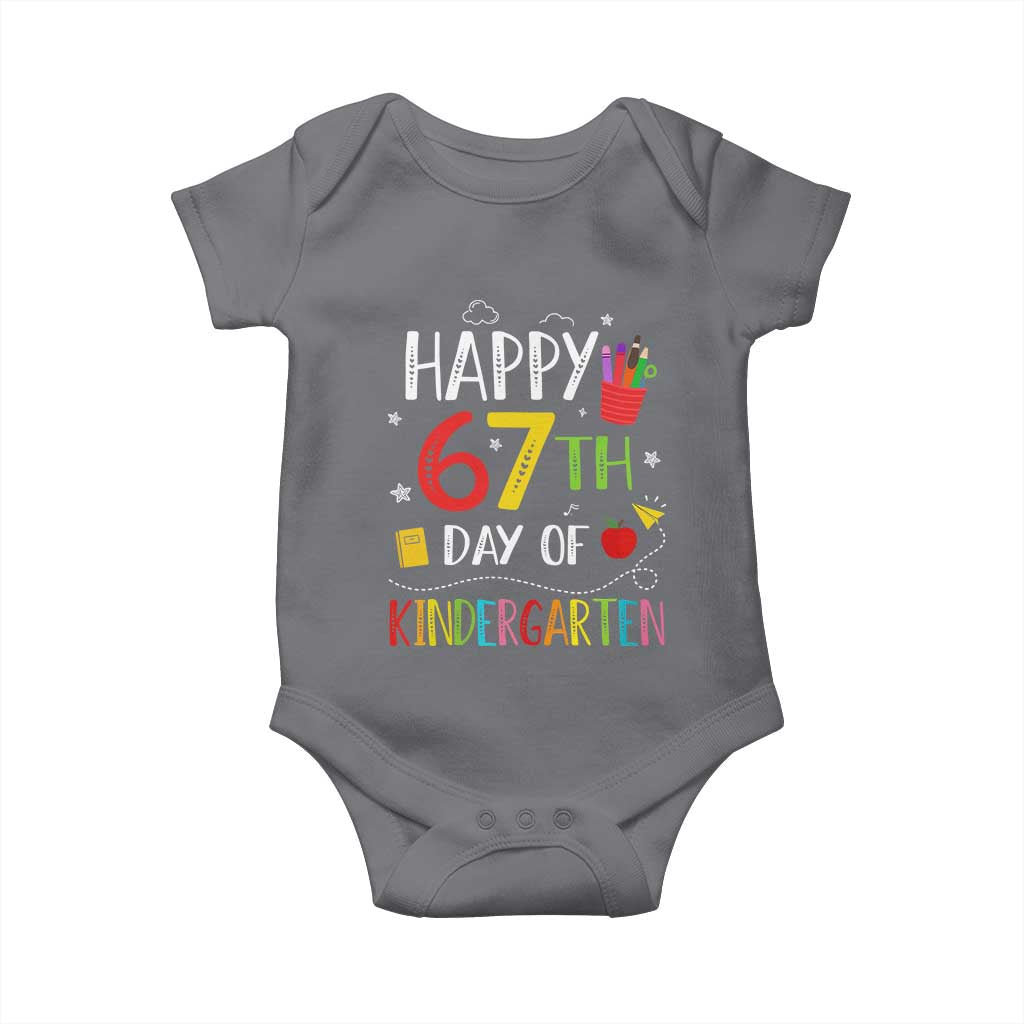 67 Days Of Kindergarten Baby Onesie Happy 67th Day Of School Teachers Student Meme - Wonder Print Shop