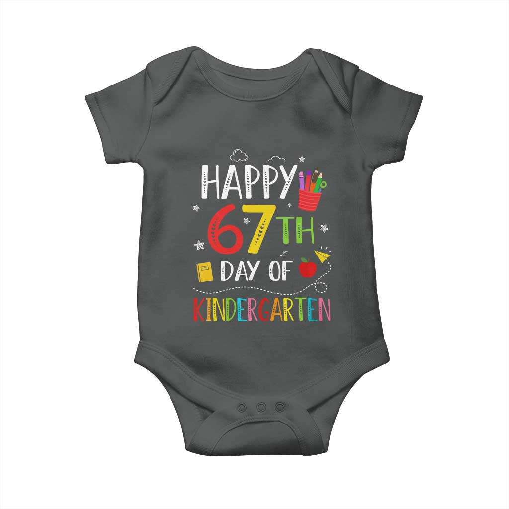 67 Days Of Kindergarten Baby Onesie Happy 67th Day Of School Teachers Student Meme - Wonder Print Shop