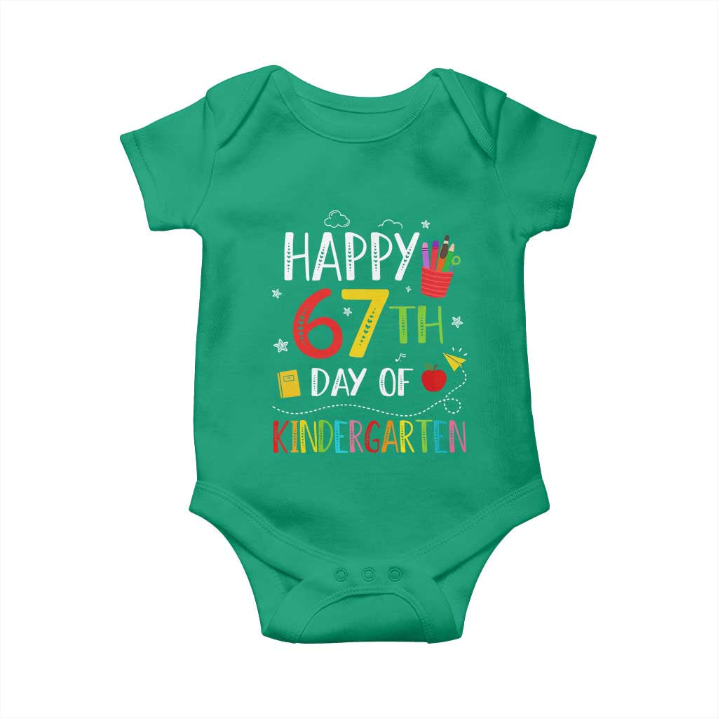 67 Days Of Kindergarten Baby Onesie Happy 67th Day Of School Teachers Student Meme - Wonder Print Shop