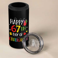 67 Days Of Kindergarten 4 in 1 Can Cooler Tumbler Happy 67th Day Of School Teachers Student Meme - Wonder Print Shop
