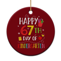 67 Days Of Kindergarten Ceramic Ornament Happy 67th Day Of School Teachers Student Meme - Wonder Print Shop