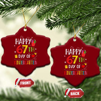 67 Days Of Kindergarten Ceramic Ornament Happy 67th Day Of School Teachers Student Meme - Wonder Print Shop