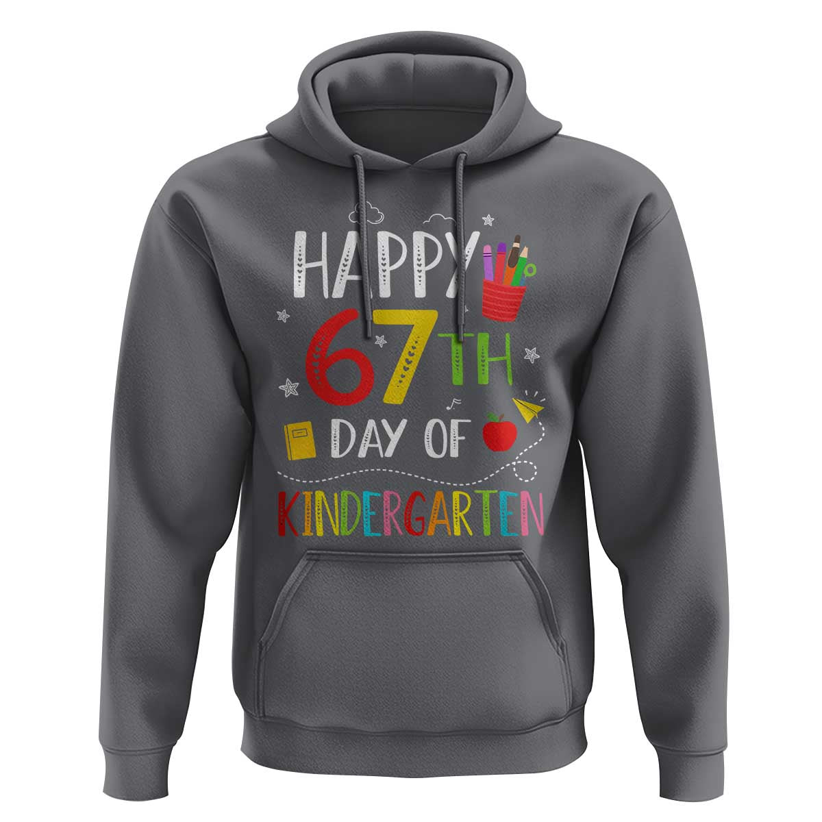 67 Days Of Kindergarten Hoodie Happy 67th Day Of School Teachers Student Meme - Wonder Print Shop