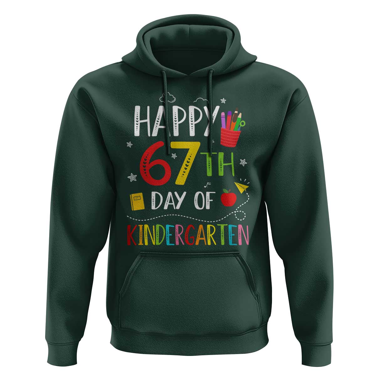67 Days Of Kindergarten Hoodie Happy 67th Day Of School Teachers Student Meme - Wonder Print Shop