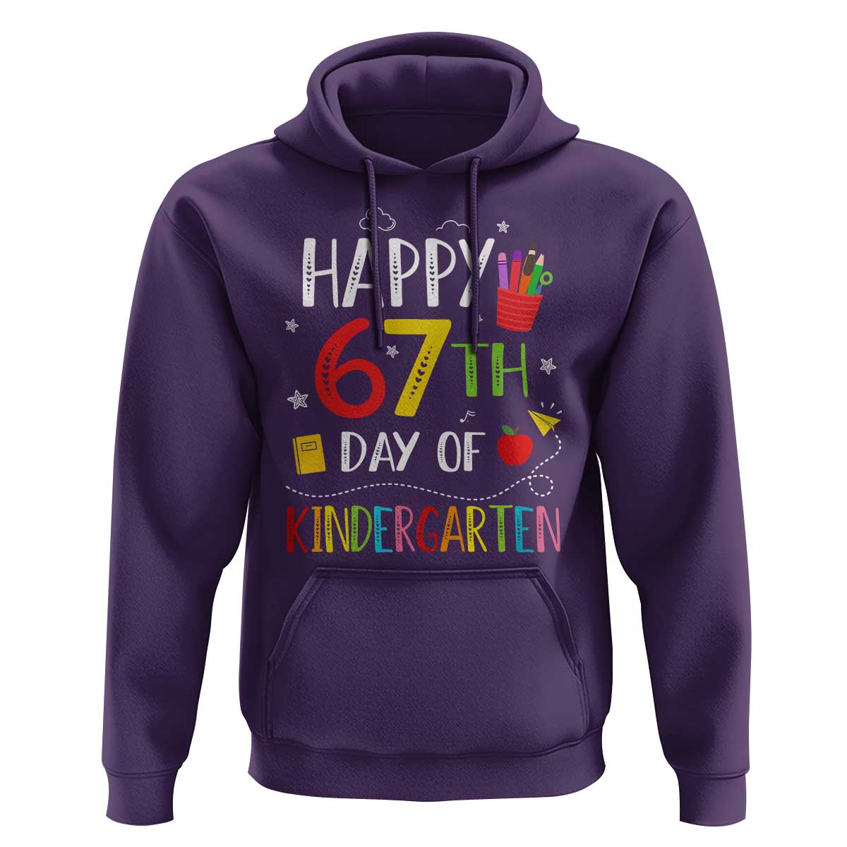 67 Days Of Kindergarten Hoodie Happy 67th Day Of School Teachers Student Meme - Wonder Print Shop