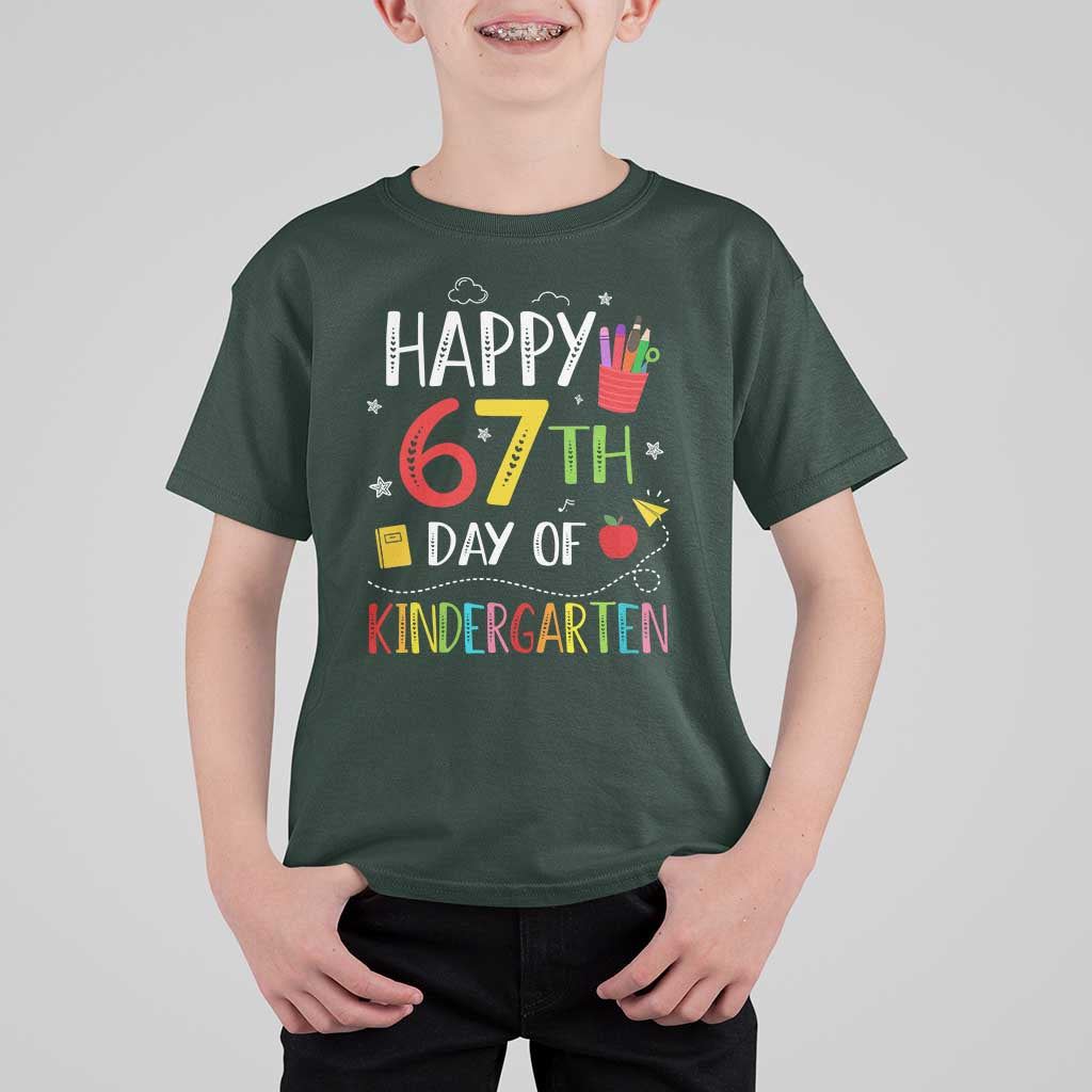 67 Days Of Kindergarten T Shirt For Kid Happy 67th Day Of School Teachers Student Meme - Wonder Print Shop