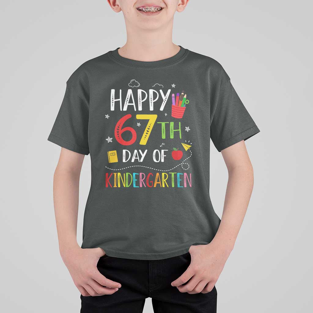 67 Days Of Kindergarten T Shirt For Kid Happy 67th Day Of School Teachers Student Meme - Wonder Print Shop