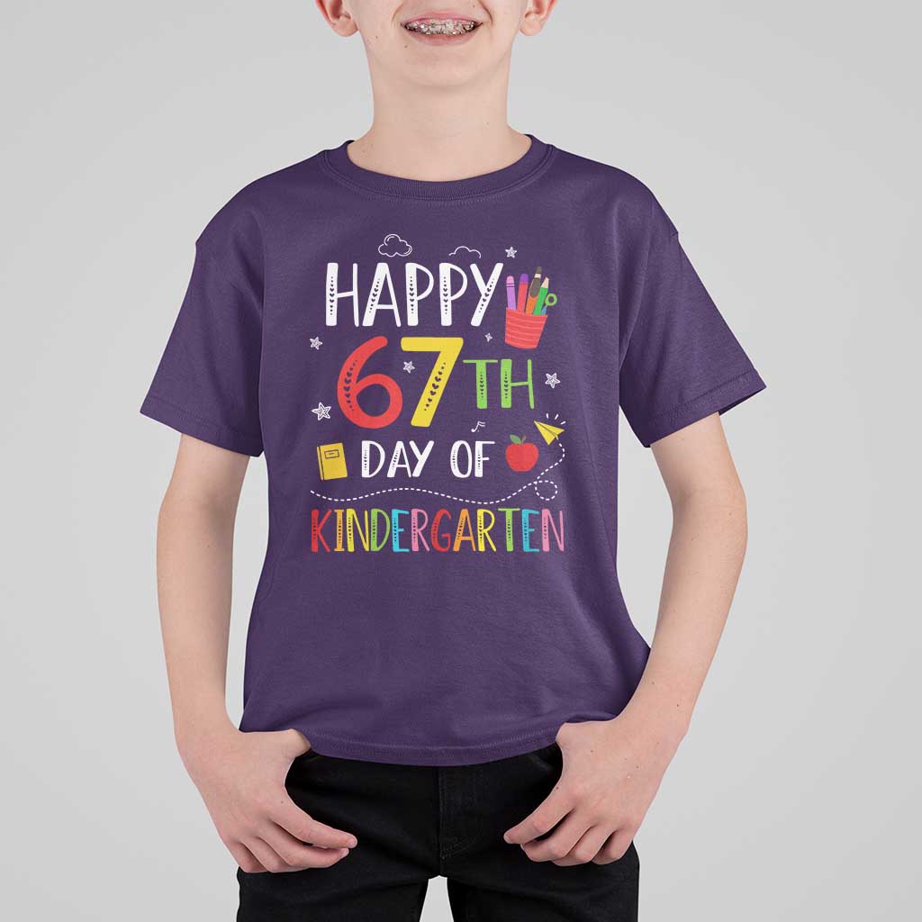 67 Days Of Kindergarten T Shirt For Kid Happy 67th Day Of School Teachers Student Meme - Wonder Print Shop