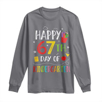 67 Days Of Kindergarten Long Sleeve Shirt Happy 67th Day Of School Teachers Student Meme - Wonder Print Shop