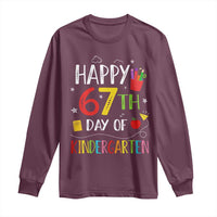 67 Days Of Kindergarten Long Sleeve Shirt Happy 67th Day Of School Teachers Student Meme - Wonder Print Shop