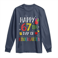 67 Days Of Kindergarten Long Sleeve Shirt Happy 67th Day Of School Teachers Student Meme - Wonder Print Shop