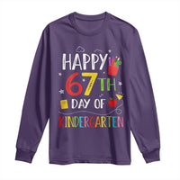 67 Days Of Kindergarten Long Sleeve Shirt Happy 67th Day Of School Teachers Student Meme - Wonder Print Shop