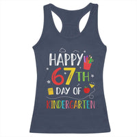 67 Days Of Kindergarten Racerback Tank Top Happy 67th Day Of School Teachers Student Meme - Wonder Print Shop