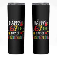 67 Days Of Kindergarten Skinny Tumbler Happy 67th Day Of School Teachers Student Meme - Wonder Print Shop
