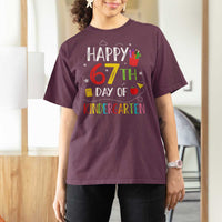 67 Days Of Kindergarten T Shirt For Women Happy 67th Day Of School Teachers Student Meme - Wonder Print Shop