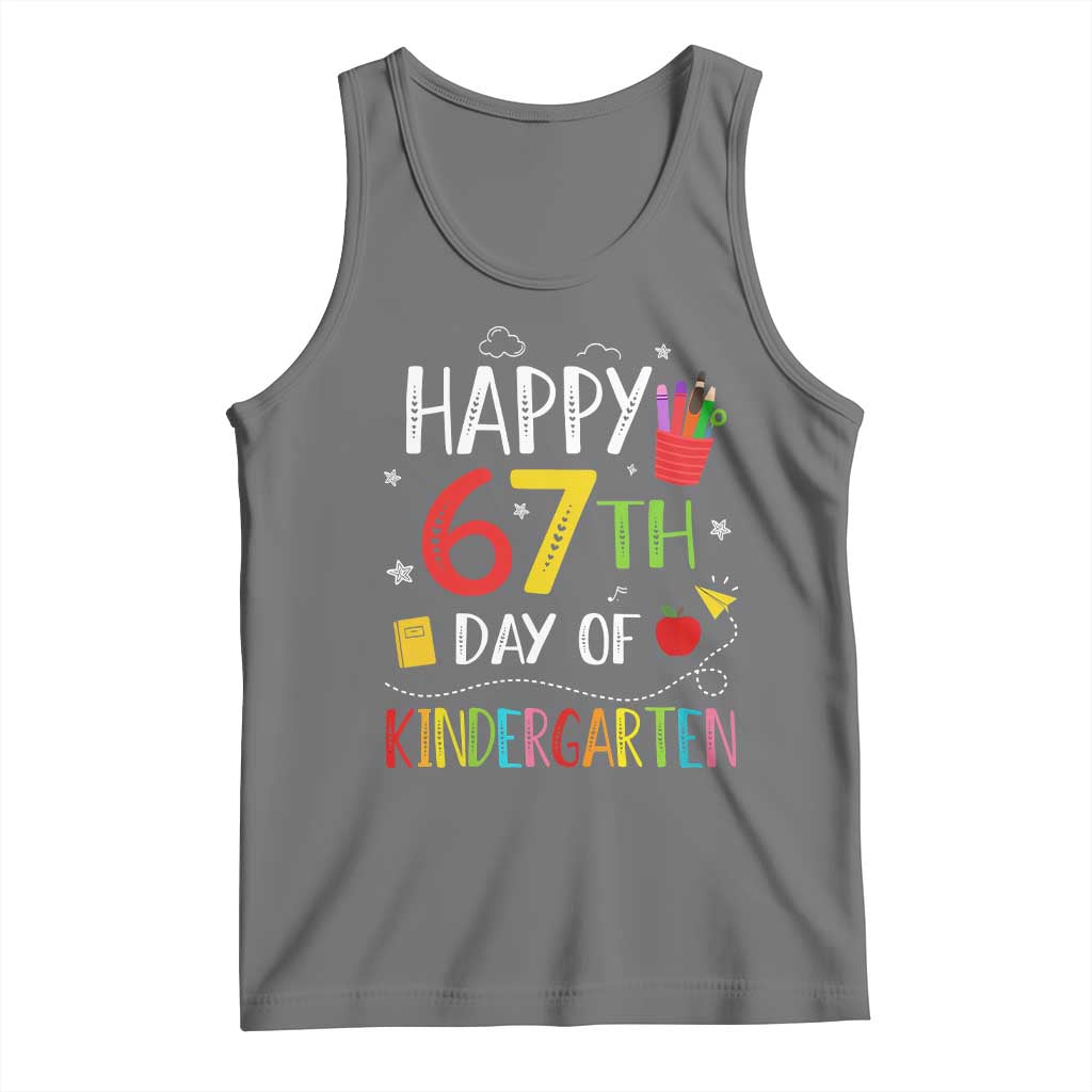 67 Days Of Kindergarten Tank Top Happy 67th Day Of School Teachers Student Meme - Wonder Print Shop