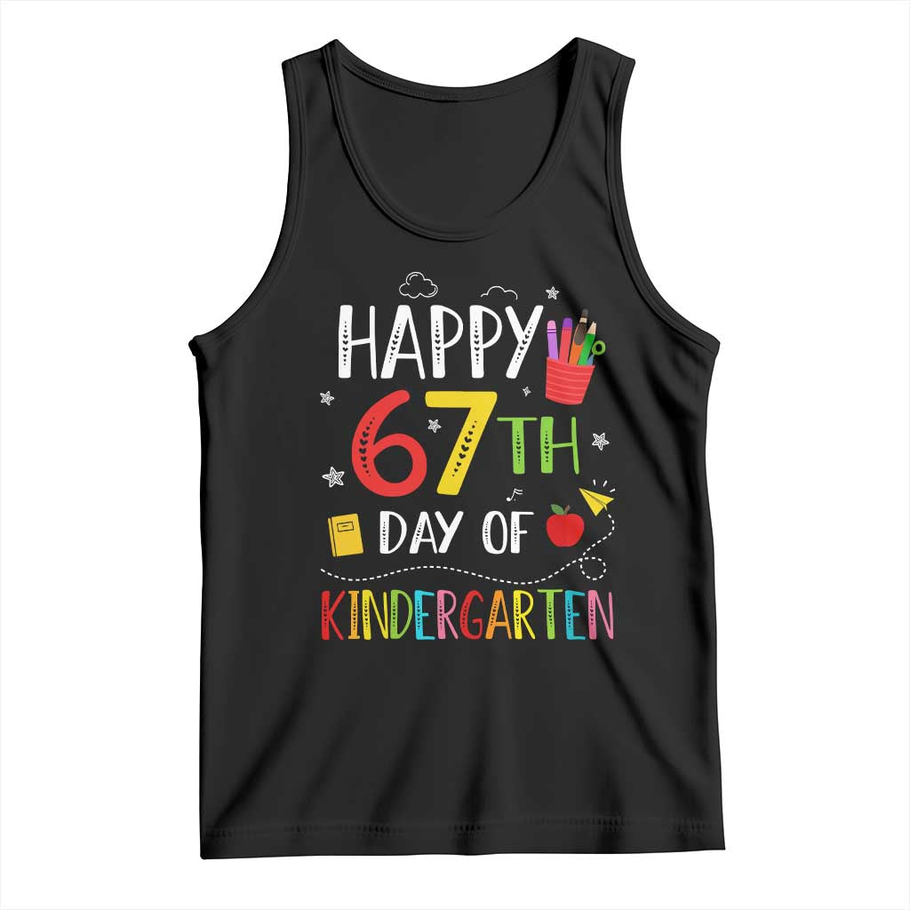 67 Days Of Kindergarten Tank Top Happy 67th Day Of School Teachers Student Meme - Wonder Print Shop