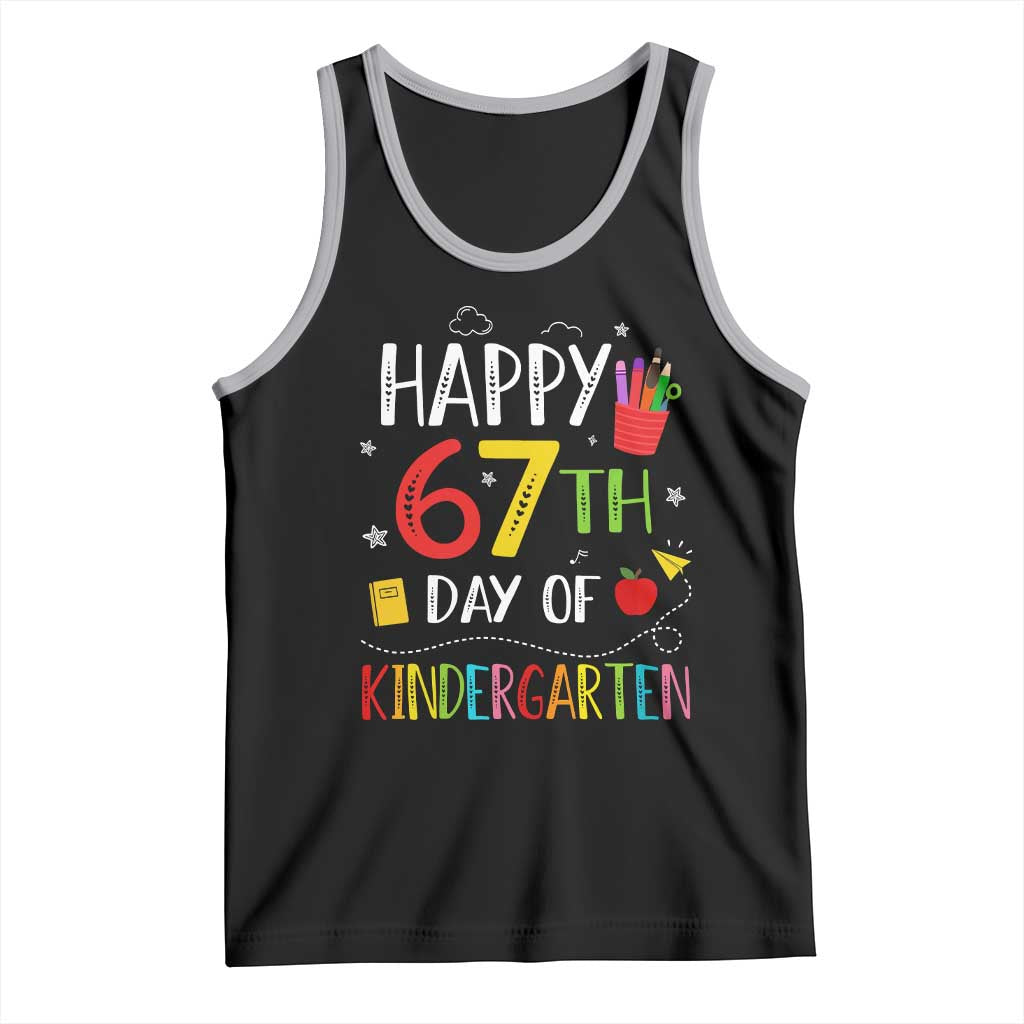 67 Days Of Kindergarten Tank Top Happy 67th Day Of School Teachers Student Meme - Wonder Print Shop