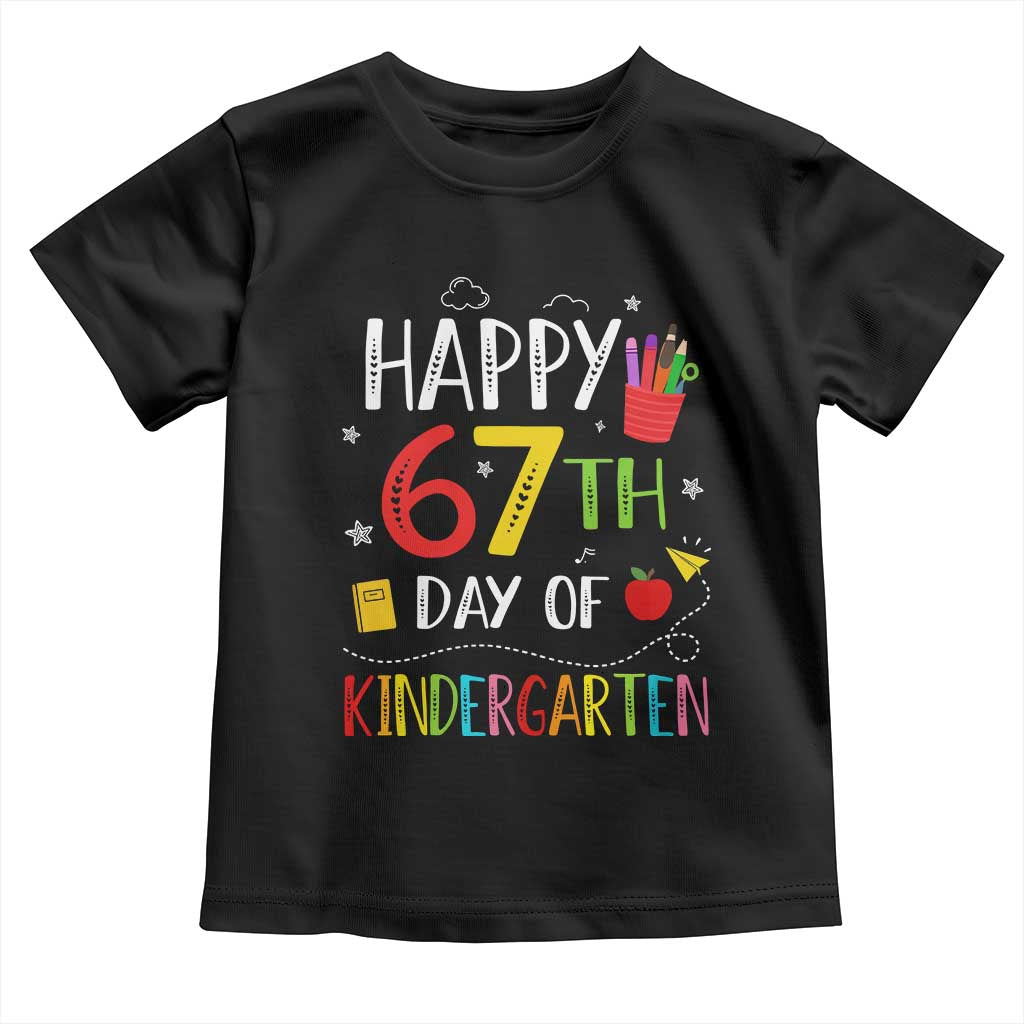 67 Days Of Kindergarten Toddler T Shirt Happy 67th Day Of School Teachers Student Meme - Wonder Print Shop