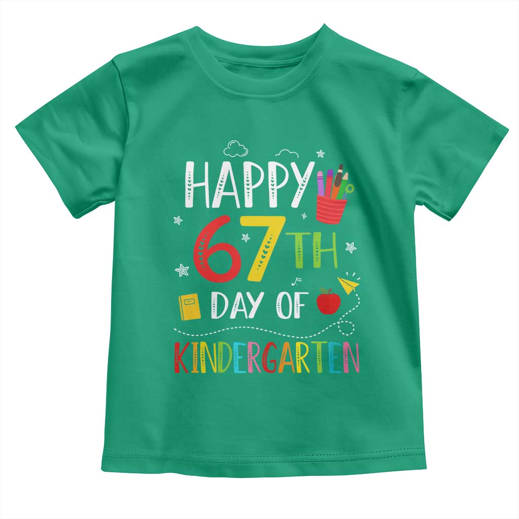 67 Days Of Kindergarten Toddler T Shirt Happy 67th Day Of School Teachers Student Meme - Wonder Print Shop