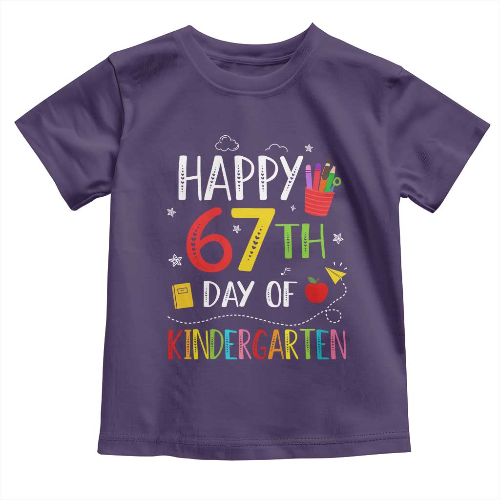 67 Days Of Kindergarten Toddler T Shirt Happy 67th Day Of School Teachers Student Meme - Wonder Print Shop