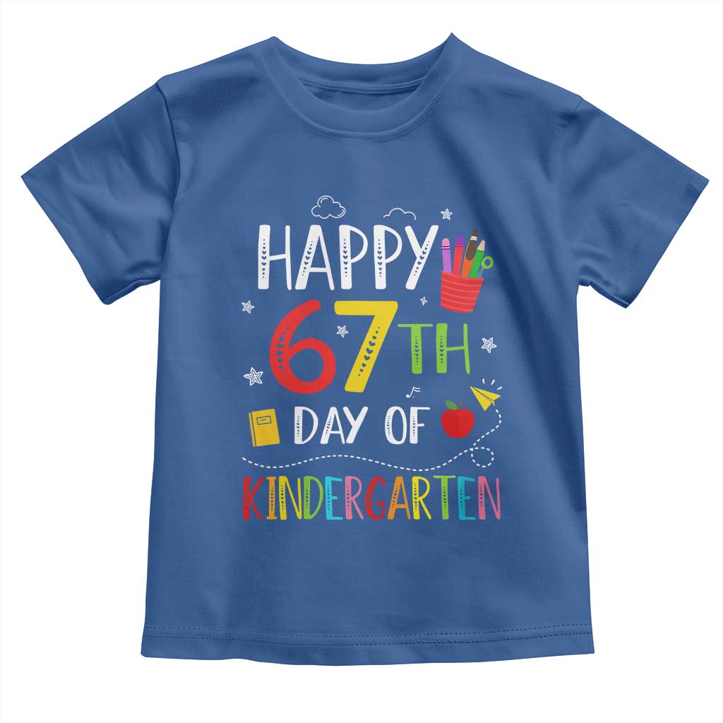 67 Days Of Kindergarten Toddler T Shirt Happy 67th Day Of School Teachers Student Meme - Wonder Print Shop