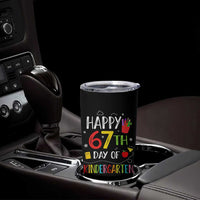 67 Days Of Kindergarten Tumbler Cup Happy 67th Day Of School Teachers Student Meme - Wonder Print Shop