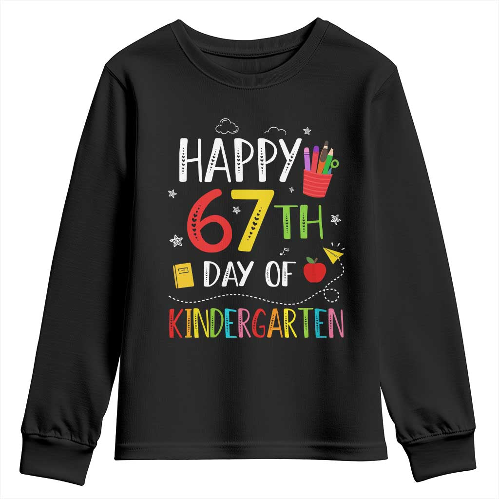 67 Days Of Kindergarten Youth Sweatshirt Happy 67th Day Of School Teachers Student Meme - Wonder Print Shop
