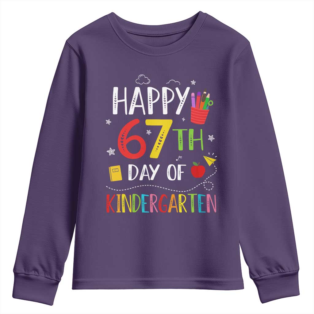 67 Days Of Kindergarten Youth Sweatshirt Happy 67th Day Of School Teachers Student Meme - Wonder Print Shop