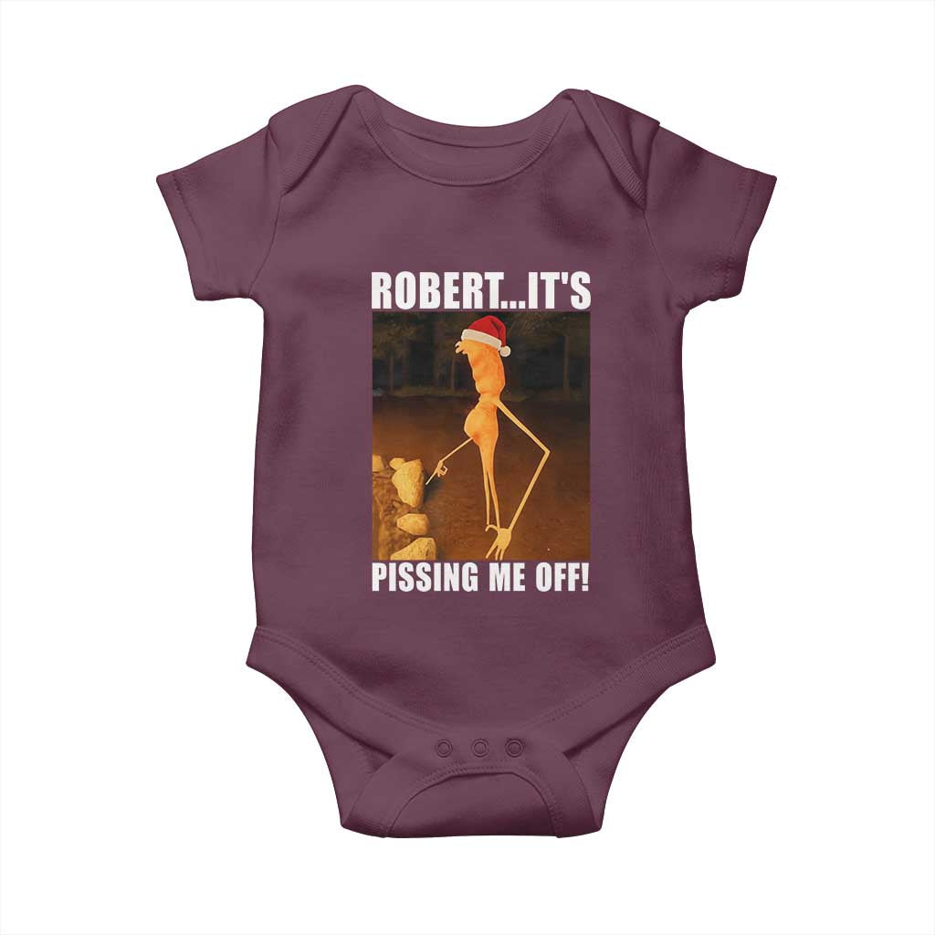 Marcus The Worm Christmas Baby Onesie Robert Its Pissing Me Off Xmas Meme - Wonder Print Shop