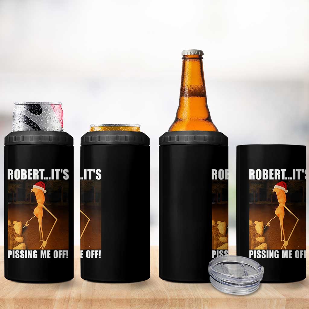 Marcus The Worm Christmas 4 in 1 Can Cooler Tumbler Robert Its Pissing Me Off Xmas Meme - Wonder Print Shop