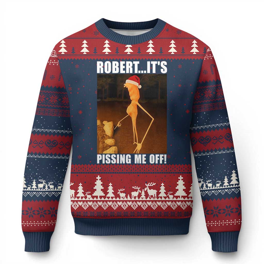 Marcus The Worm Xmas Ugly Christmas Sweater Robert Its Pissing Me Off Xmas Meme - Wonder Print Shop