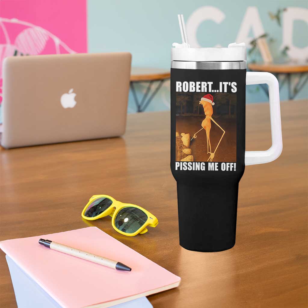 Marcus The Worm Christmas Tumbler With Handle Robert Its Pissing Me Off Xmas Meme - Wonder Print Shop