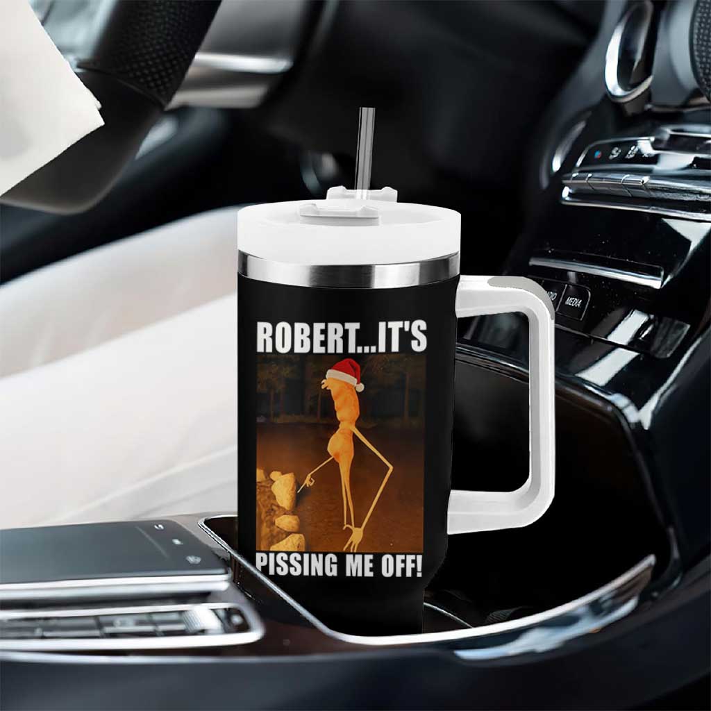 Marcus The Worm Christmas Tumbler With Handle Robert Its Pissing Me Off Xmas Meme - Wonder Print Shop
