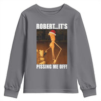 Marcus The Worm Christmas Youth Sweatshirt Robert Its Pissing Me Off Xmas Meme - Wonder Print Shop