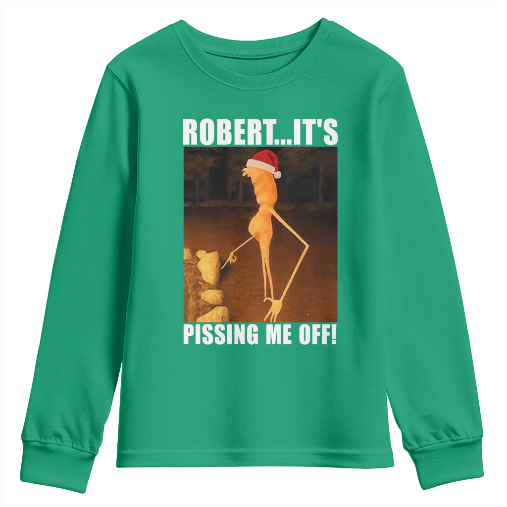 Marcus The Worm Christmas Youth Sweatshirt Robert Its Pissing Me Off Xmas Meme - Wonder Print Shop