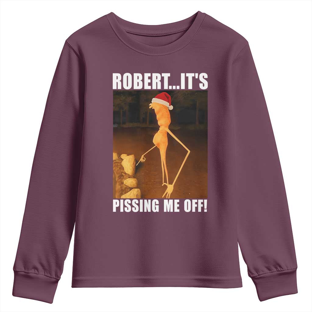 Marcus The Worm Christmas Youth Sweatshirt Robert Its Pissing Me Off Xmas Meme - Wonder Print Shop