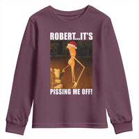 Marcus The Worm Christmas Youth Sweatshirt Robert Its Pissing Me Off Xmas Meme - Wonder Print Shop