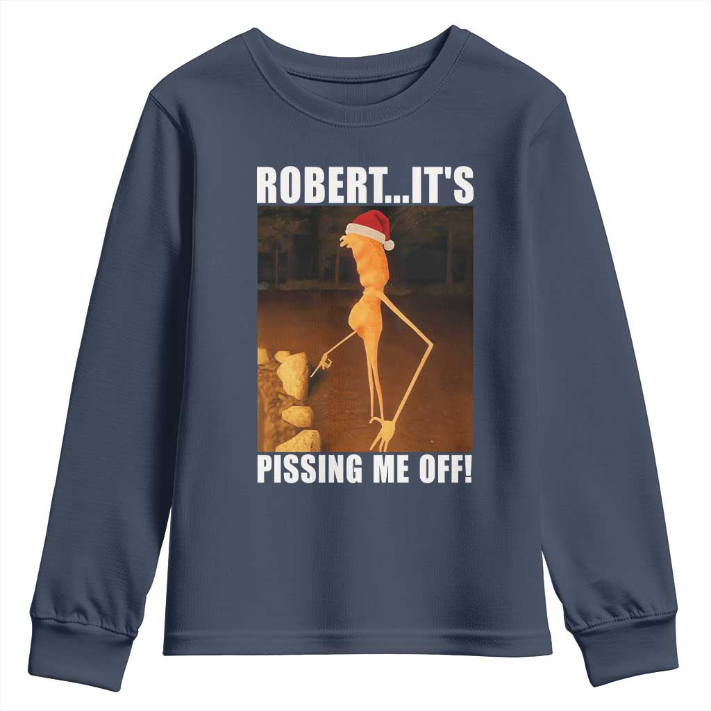 Marcus The Worm Christmas Youth Sweatshirt Robert Its Pissing Me Off Xmas Meme - Wonder Print Shop