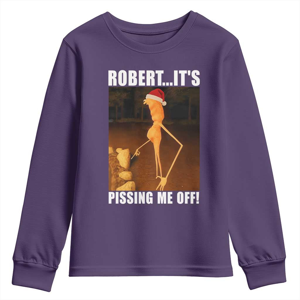 Marcus The Worm Christmas Youth Sweatshirt Robert Its Pissing Me Off Xmas Meme - Wonder Print Shop