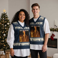 Marcus The Worm I Don't Like This Rock V-Neck Knit Sweater Vest - Wonder Print Shop