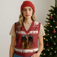 Marcus The Worm I Don't Like This Rock V-Neck Knit Sweater Vest - Wonder Print Shop