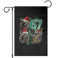 Funny Christmas 67 Meme Racoon Garden Flag Howling at The Moon - Wonder Print Shop