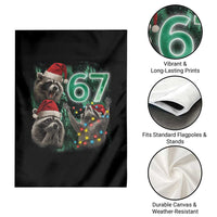 Funny Christmas 67 Meme Racoon Garden Flag Howling at The Moon - Wonder Print Shop