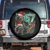 Funny Christmas 67 Meme Racoon Spare Tire Cover Howling at The Moon - Wonder Print Shop