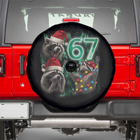 Funny Christmas 67 Meme Racoon Spare Tire Cover Howling at The Moon - Wonder Print Shop